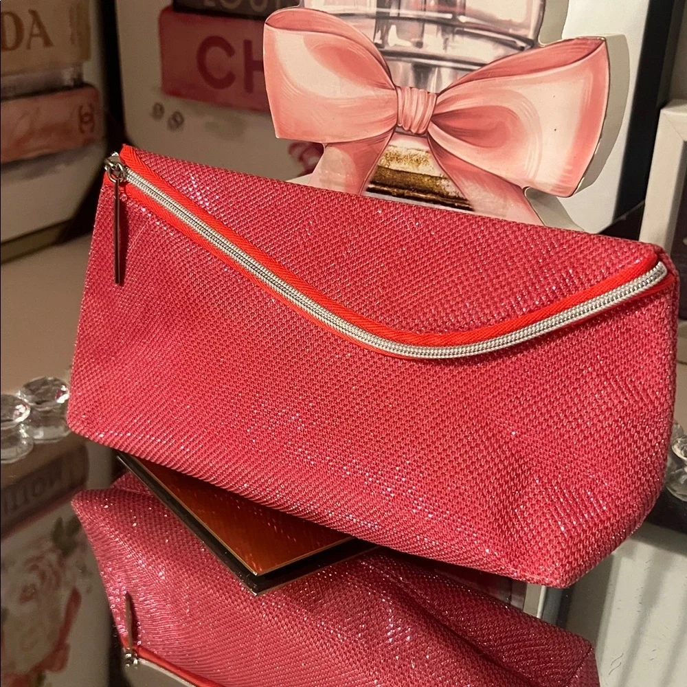 Lancome NWOT Shimmering Red Cosmetic Bag